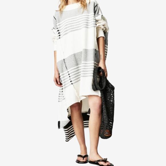 We The Free Dresses & Skirts - We The Free Off The Shelf Maxi Tunic Dress Black White Striped Cotton L